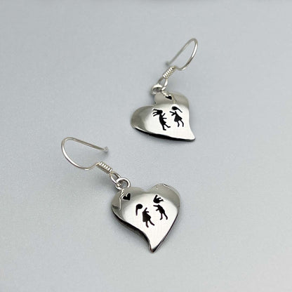 Silver couple earrings