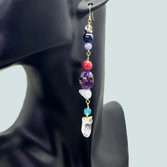 Long gemstone earrings