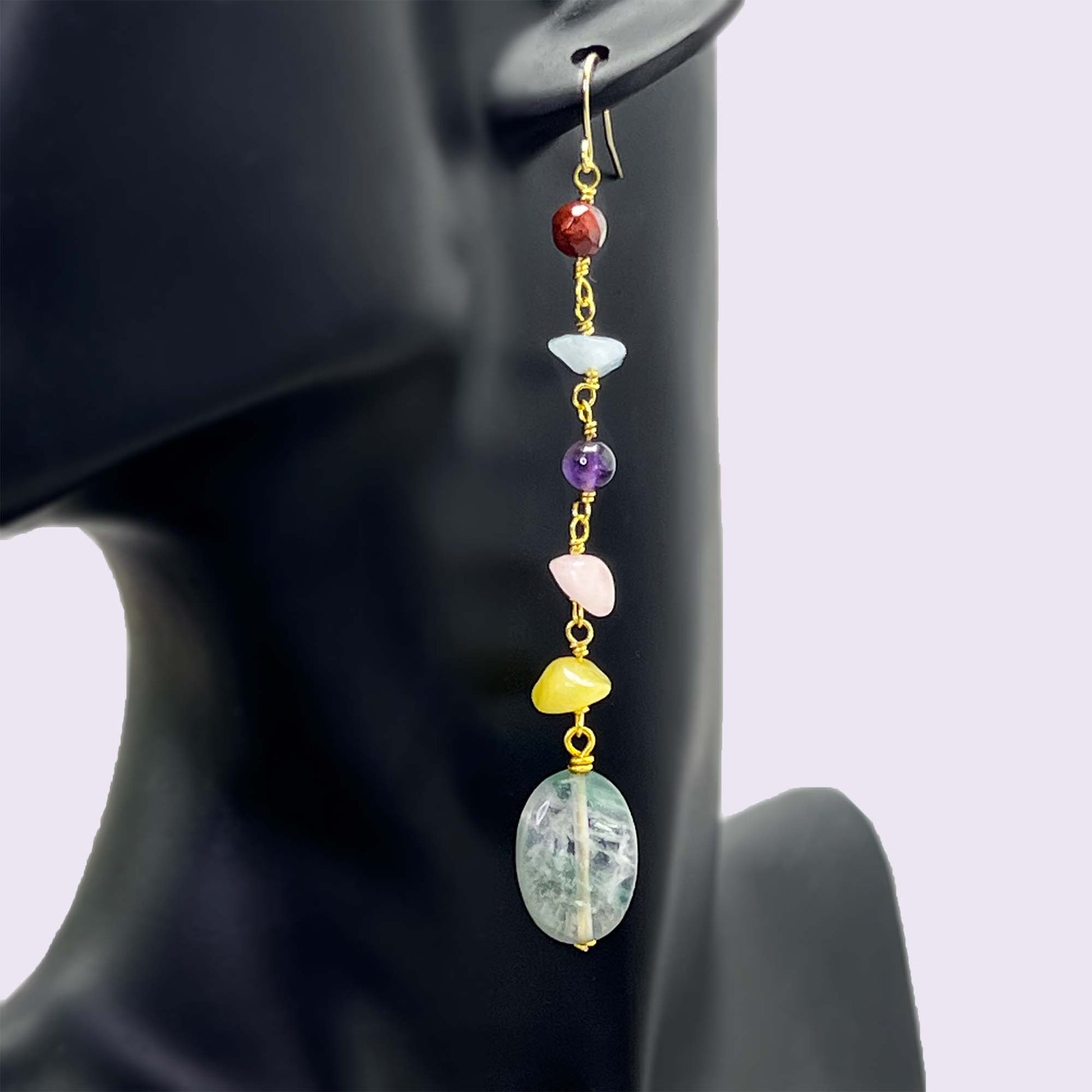 Long gemstone earrings