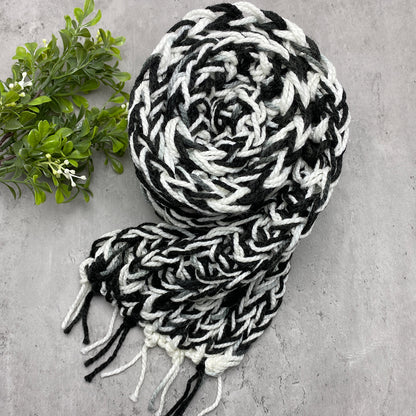 Black and white scarf women's