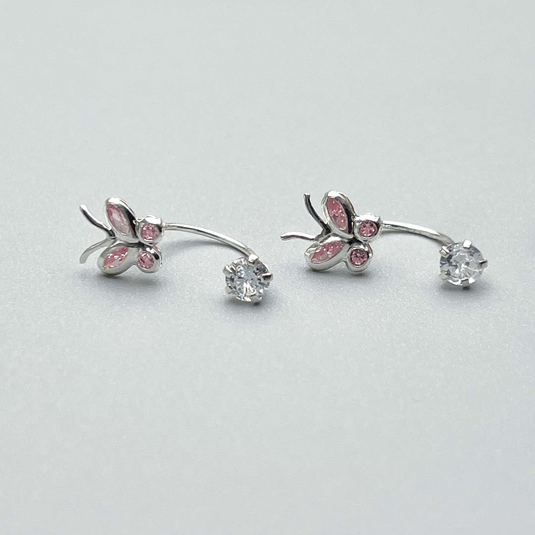 Pink Butterfly  Earrings