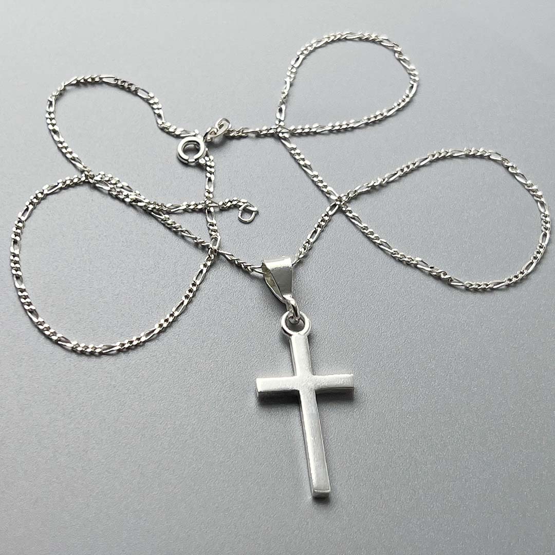 Mexican silver cross necklace