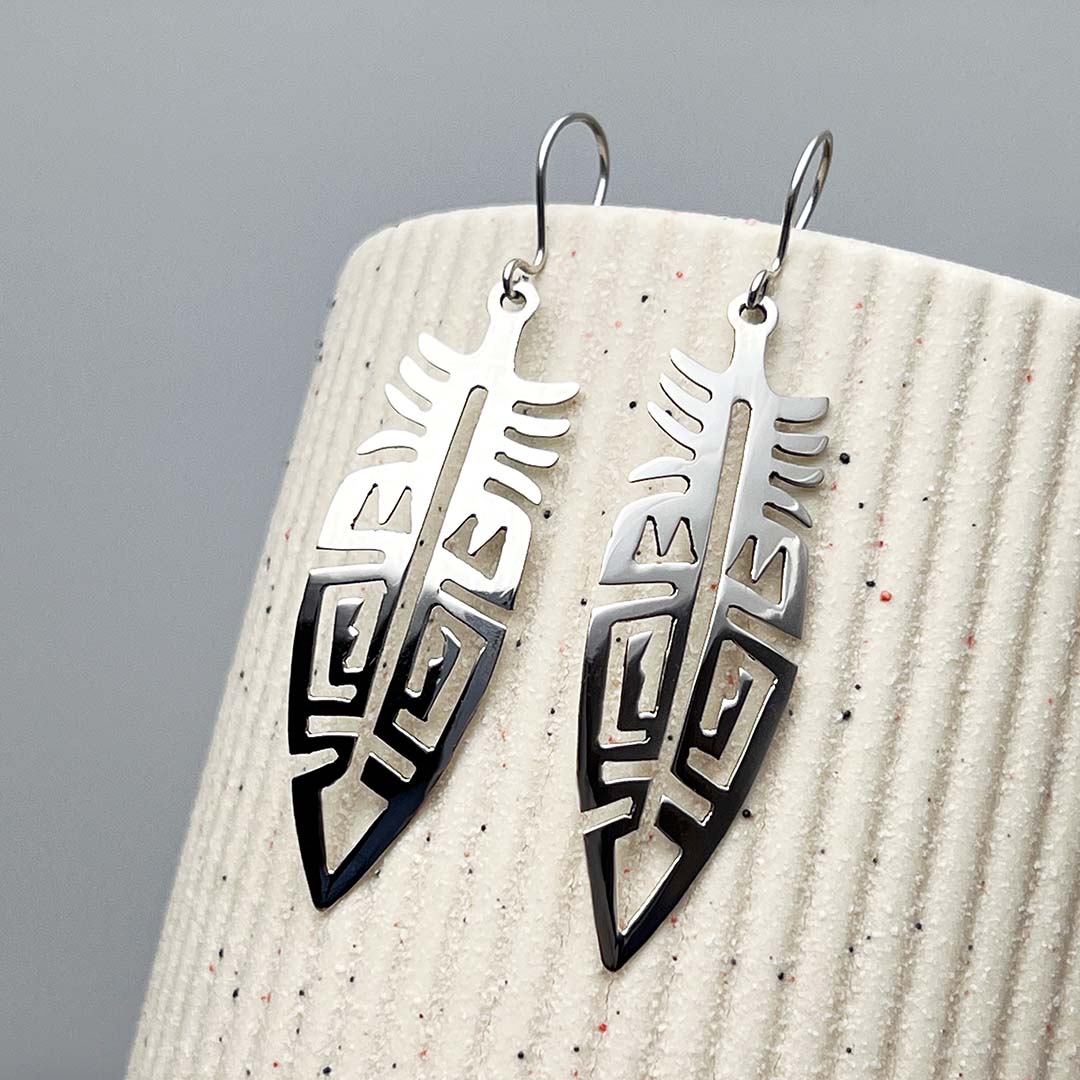 Spike earrings silver women's