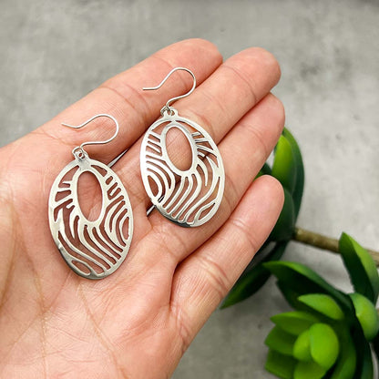 Silver Hoop Dangle Earrings