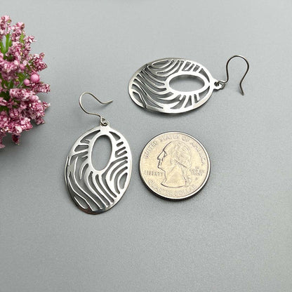 Silver Hoop Dangle Earrings