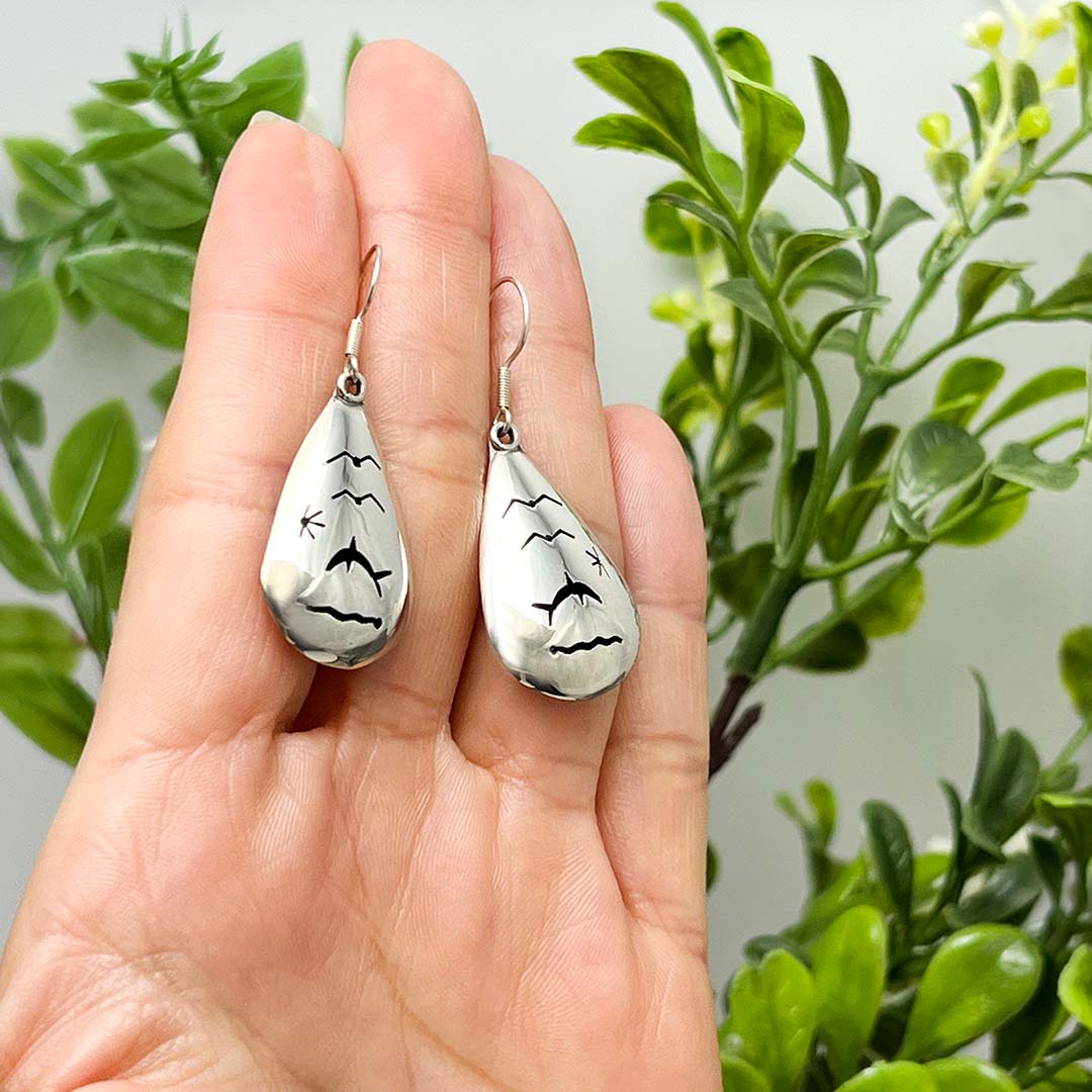 Silver Shark Earrings