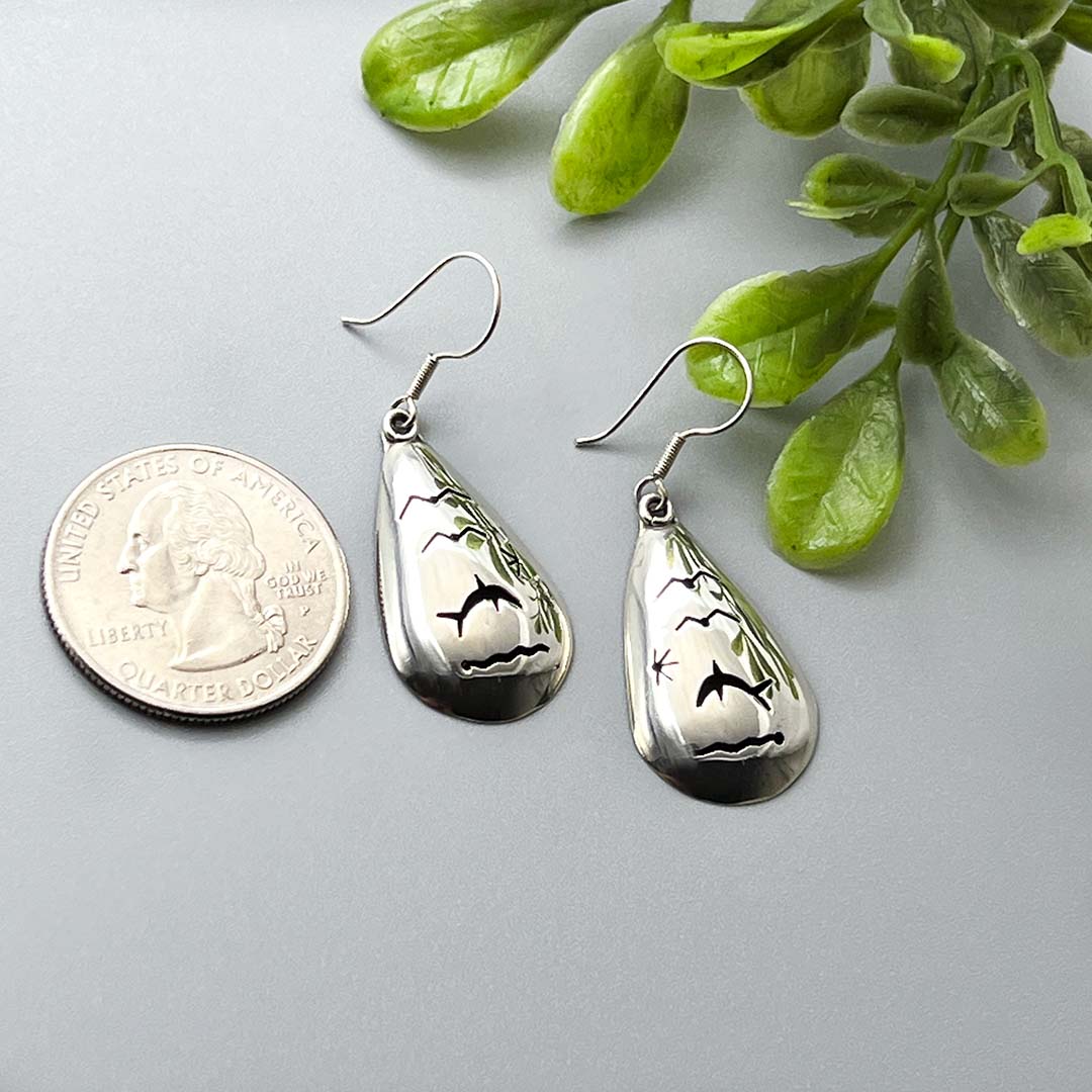 Silver Shark Earrings