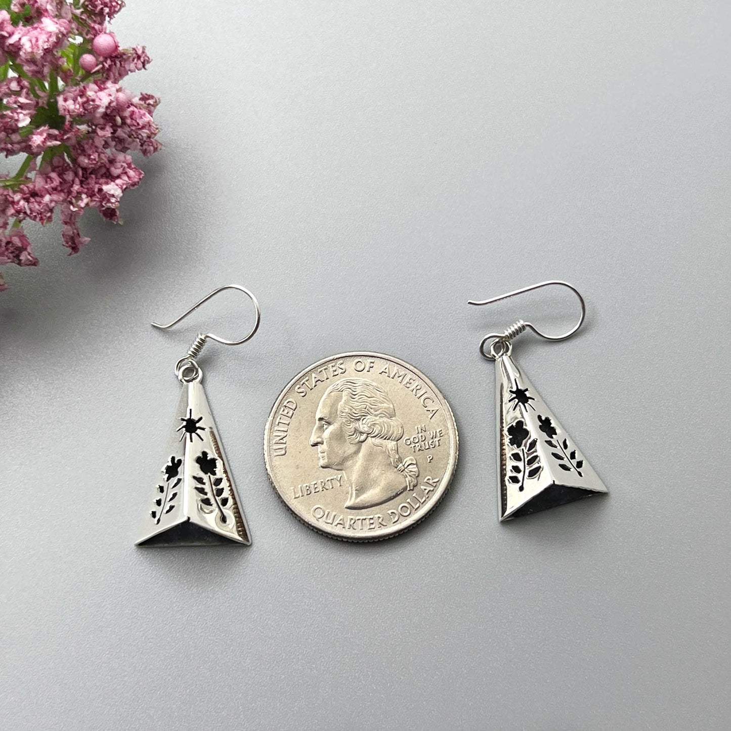 Silver Triangle Earrings