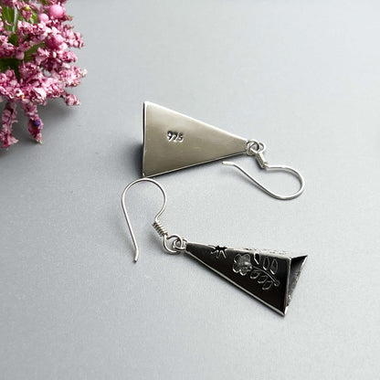 Silver Triangle Earrings