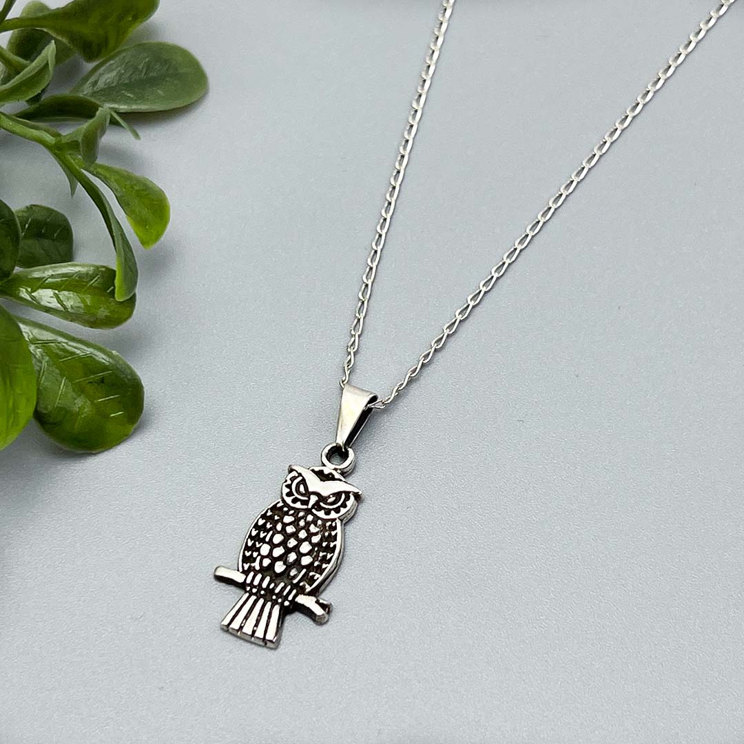 925 Sterling silver owl necklace