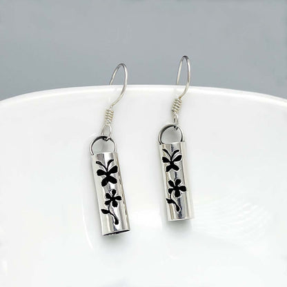 Silver flower earrings