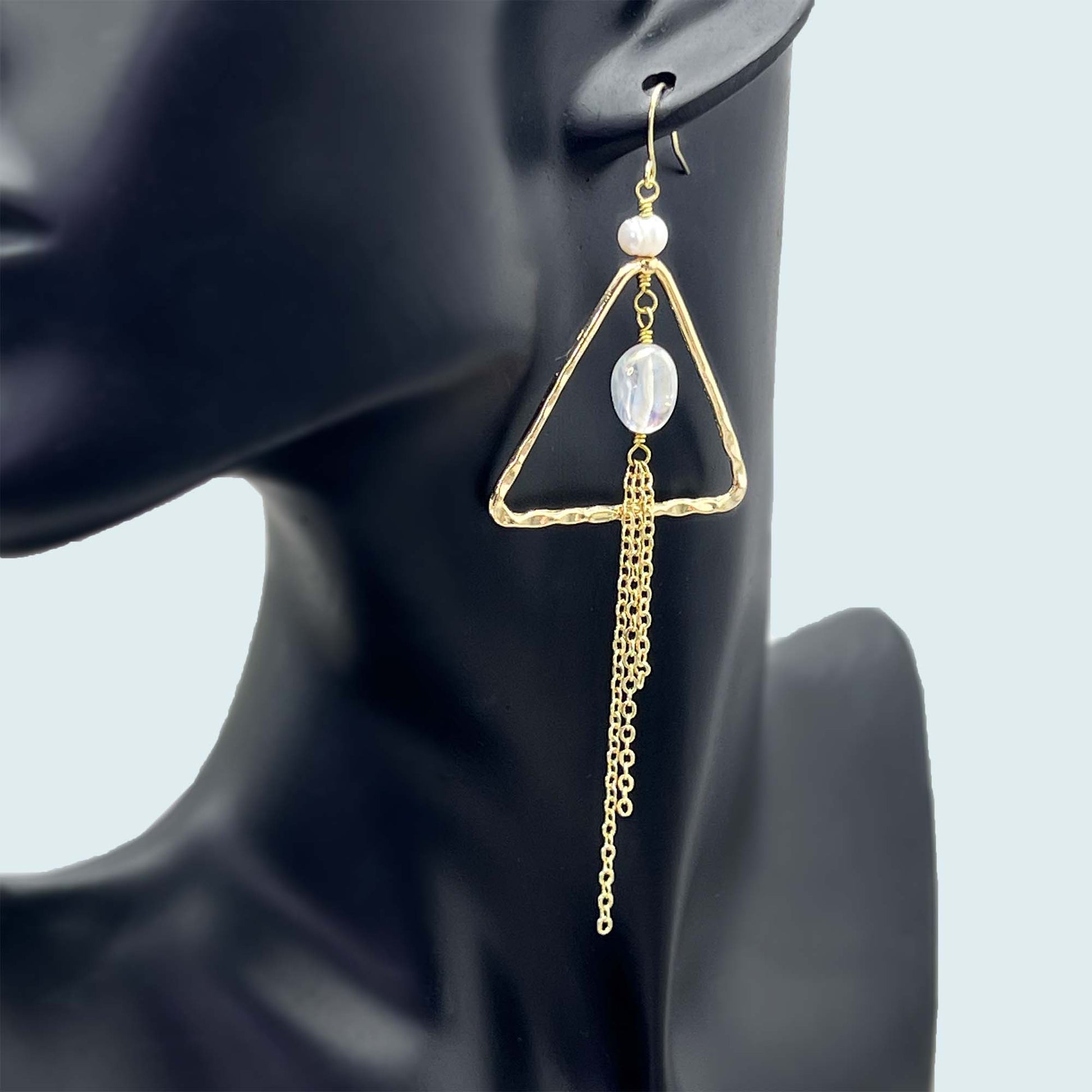 Gold long earrings women's