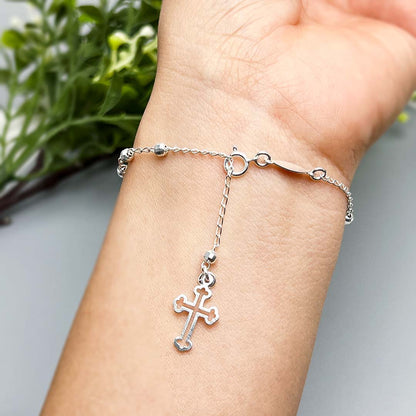 Silver Rosary Bracelet