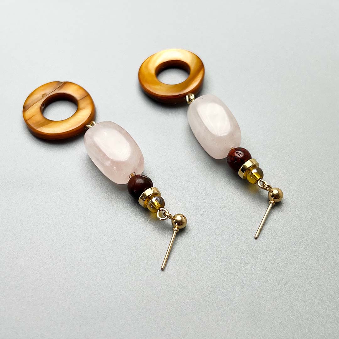 Quartz summer earrings women's