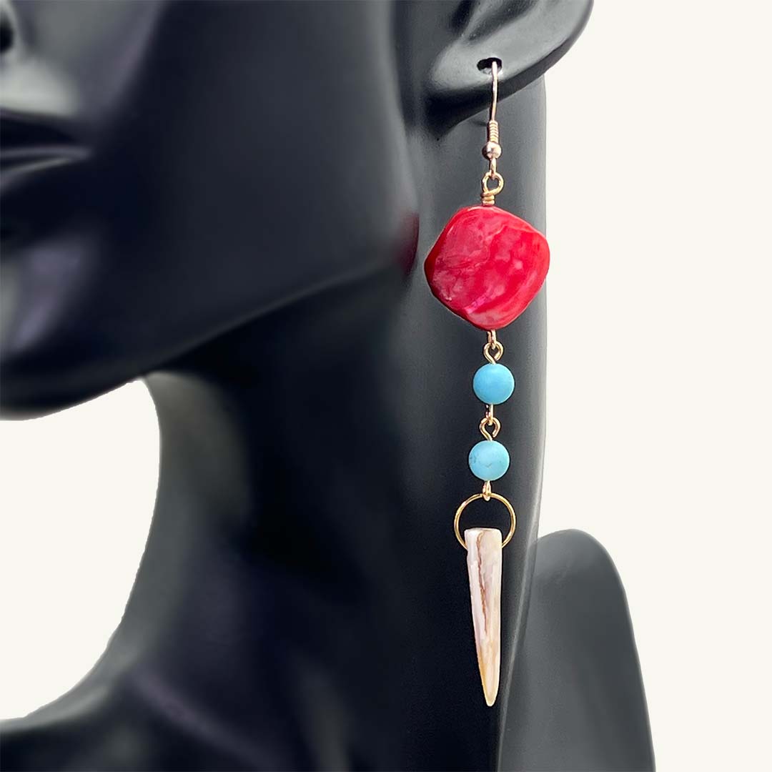 Shell long earrings women's