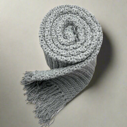 gray long scarf