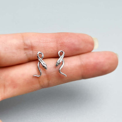 Tiny snake stud earrings women's