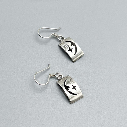 Mexican moon earrings silver