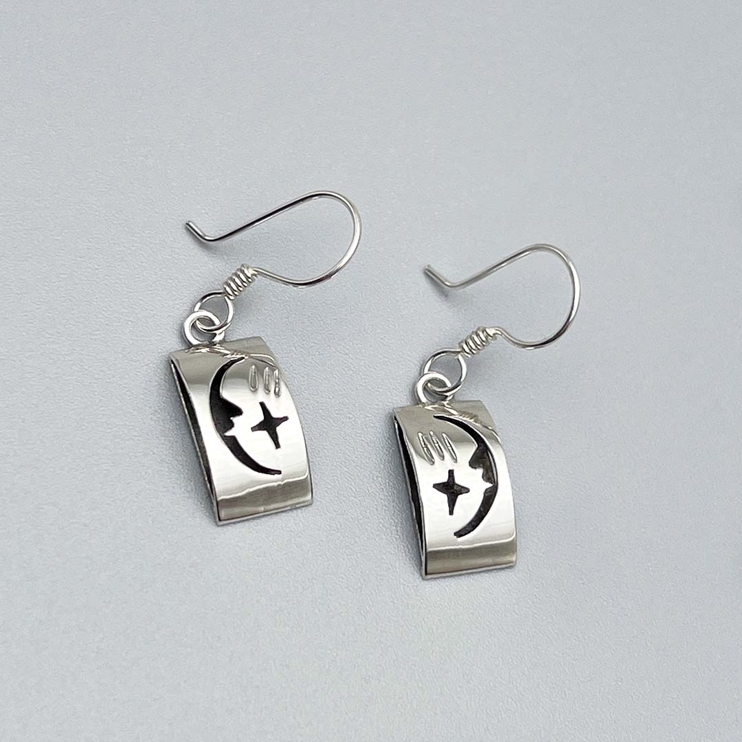 Moon silver earrings