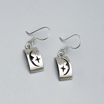 Moon silver earrings